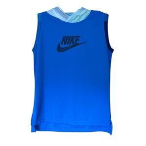 Nike Boys XL Blue Hooded Sleeveless Training Tank Top